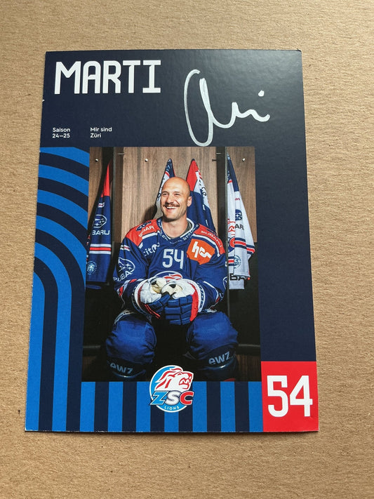 Christian Marti, Switzerland 🇨🇭 ZSC Lions 2024/25 hand signed - Autographs-World