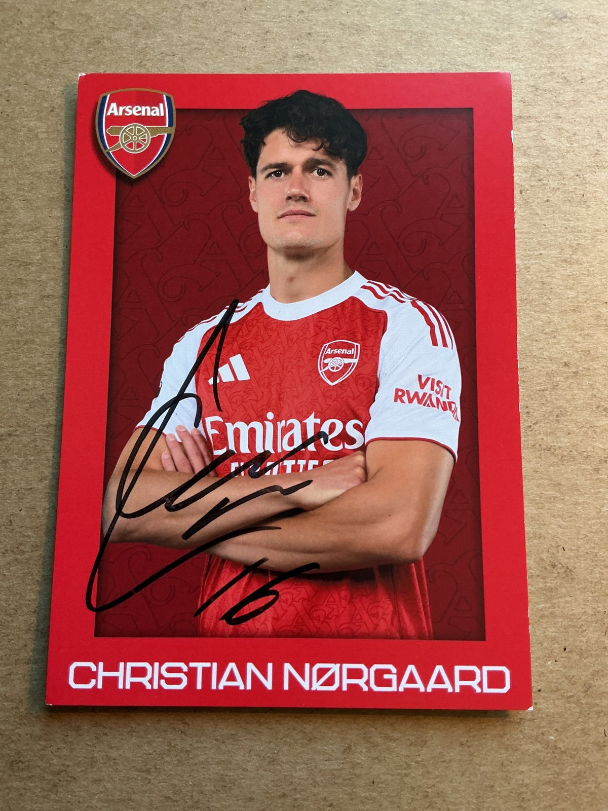 Christian Nørgaard, Denmark 🇩🇰 Arsenal FC 2025/26 hand signed - Autographs-World