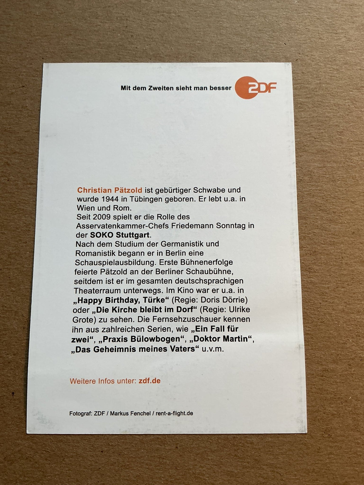 Christian Pätzold, Germany 🇩🇪 Actor 2024 hand signed - Autographs-World