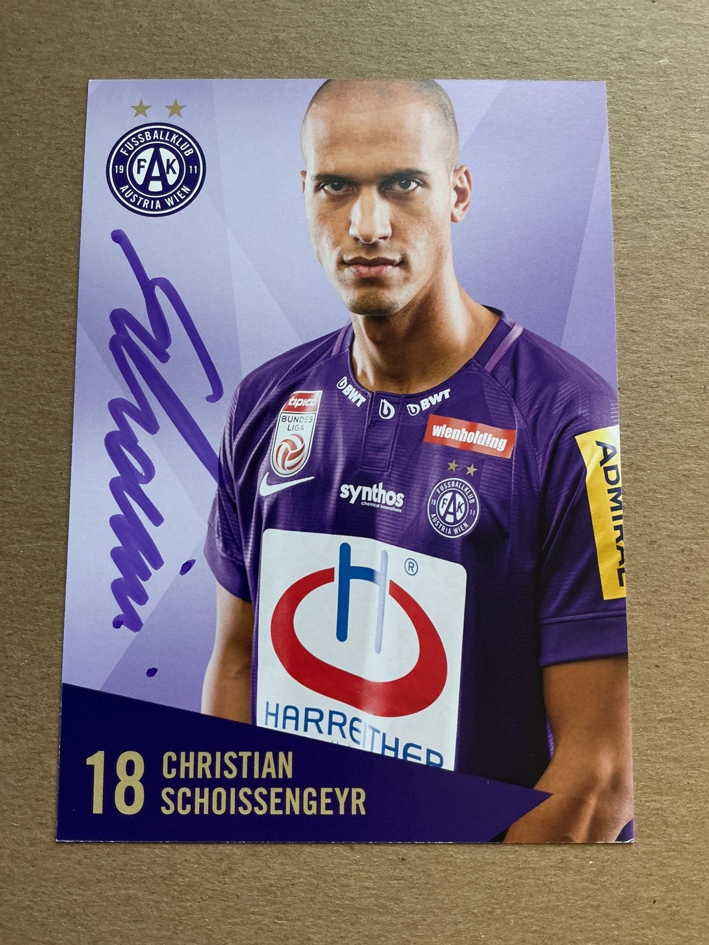 Christian Schoissengeyr, Austria 🇦🇹 Austria Wien 2019/20 hand signed - Autographs-World