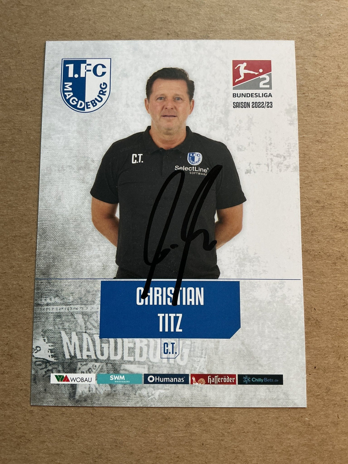 Christian Titz, Germany 🇩🇪 1.FC Magdeburg 2022/23 hand signed - Autographs-World