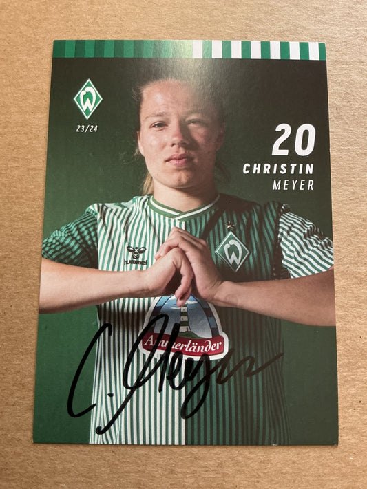 Christin Meyer, Germany 🇩🇪 SV Werder Bremen 2023/24 hand signed - Autographs-World