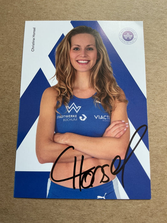 Christina Honsel, Germany 🇩🇪 Athletics Summer Olympics 2024 hand signed - Autographs-World