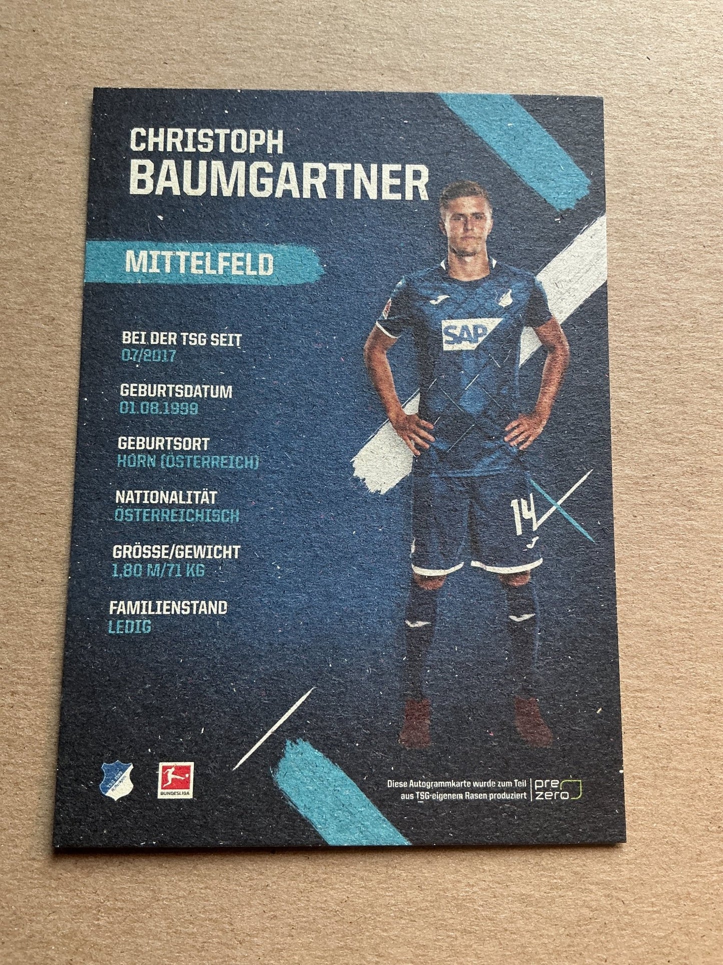 Christoph Baumgartner, Austria 🇦🇹 TSG 1899 Hoffenheim 2019/20 hand signed - Autographs-World