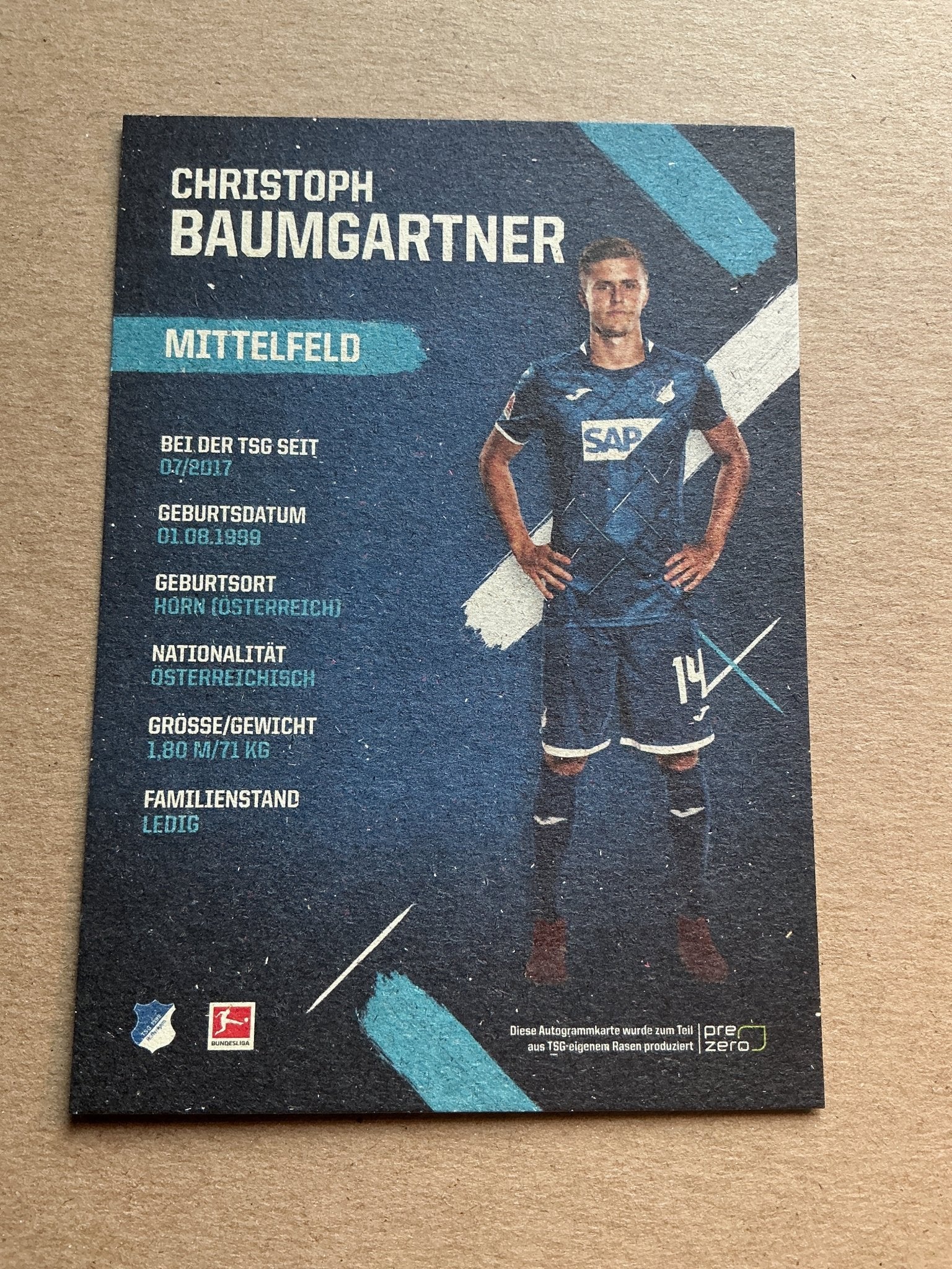 Christoph Baumgartner, Austria 🇦🇹 TSG 1899 Hoffenheim 2019/20 hand signed - Autographs-World