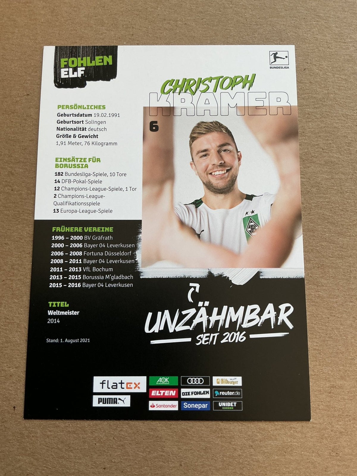 Christoph Kramer, Germany 🇩🇪 Borussia Mönchengladbach 2021/22 hand signed - Autographs-World