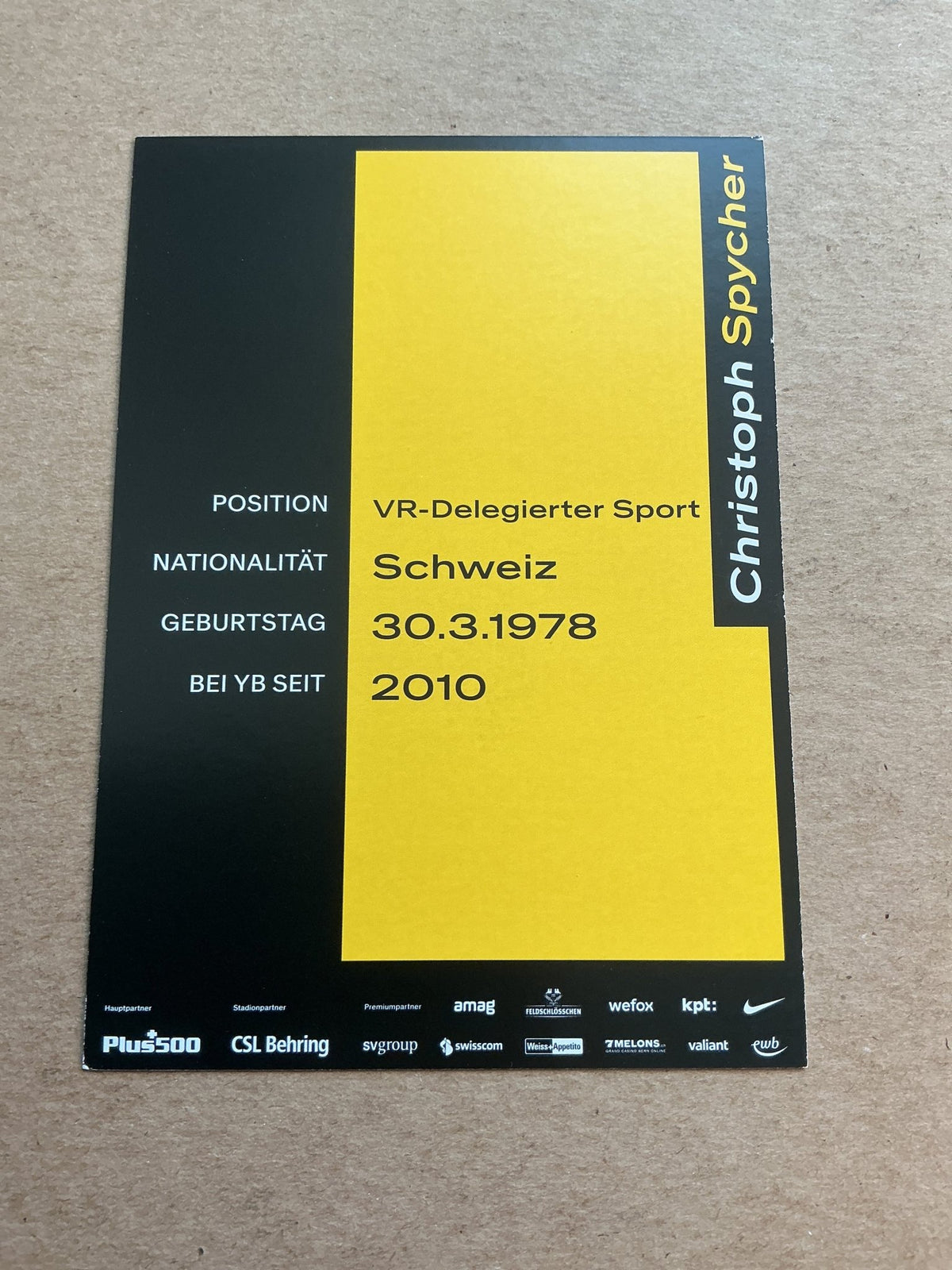 Christoph Spycher, Switzerland 🇨🇭 BSC Young Boys Bern 2022/23 hand signed - Autographs-World