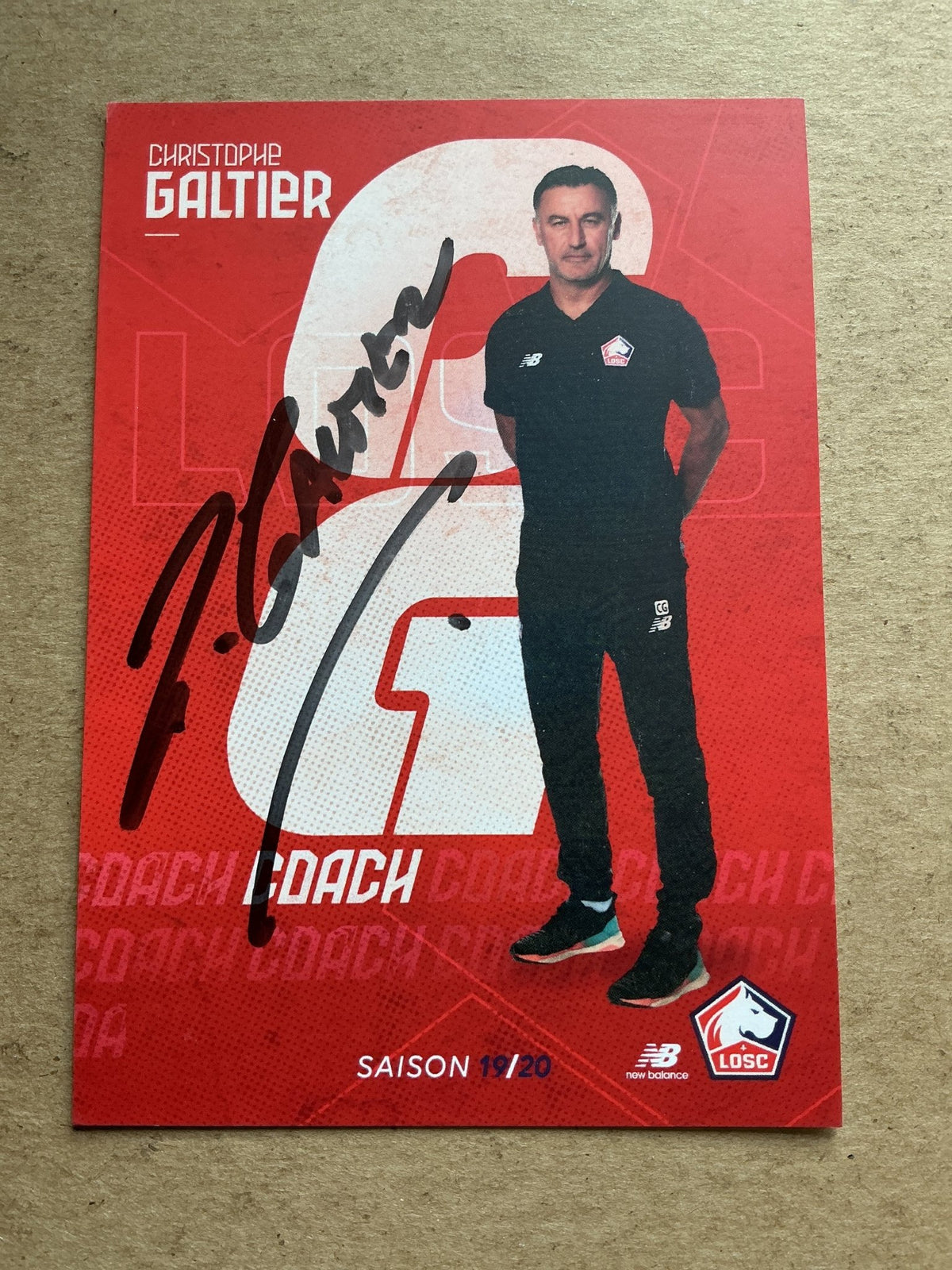 Christophe Galtier, France 🇫🇷 Lille OSC 2019/20 hand signed - Autographs-World