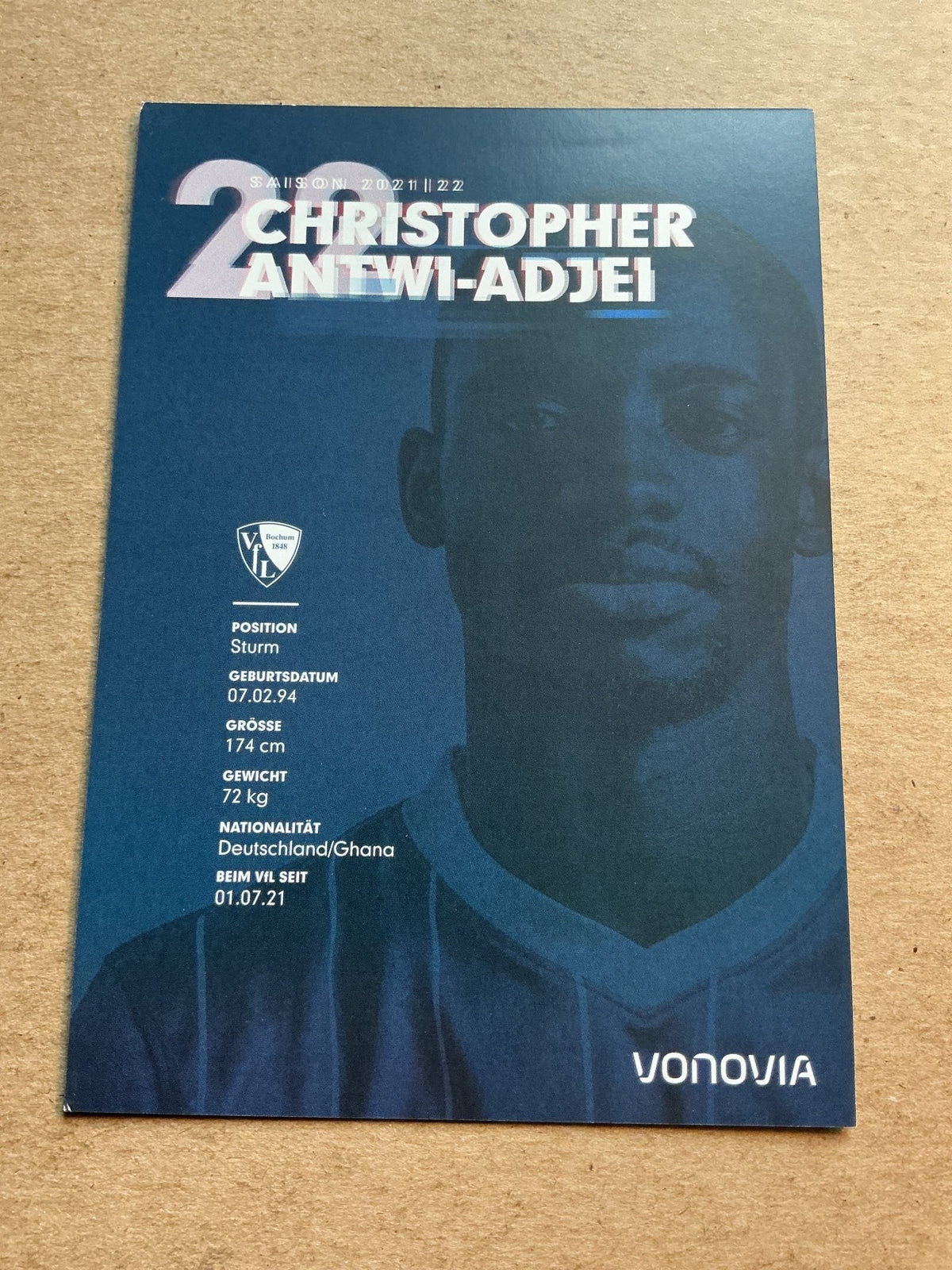 Christopher Antwi-Adjei, Ghana 🇬🇭 VfL Bochum 2021/22 hand signed - Autographs-World