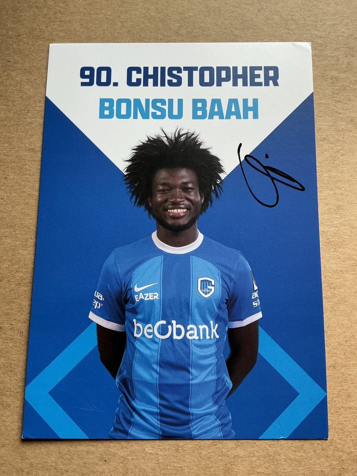 Christopher Bonsu Baah, Ghana 🇬🇭 KRC Genk 2023/24 hand signed - Autographs-World