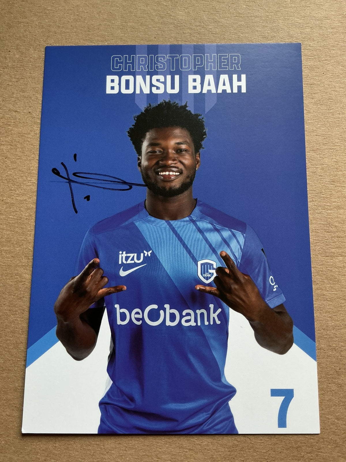 Christopher Bonsu Baah, Ghana 🇬🇭 KRC Genk 2024/25 hand signed - Autographs-World