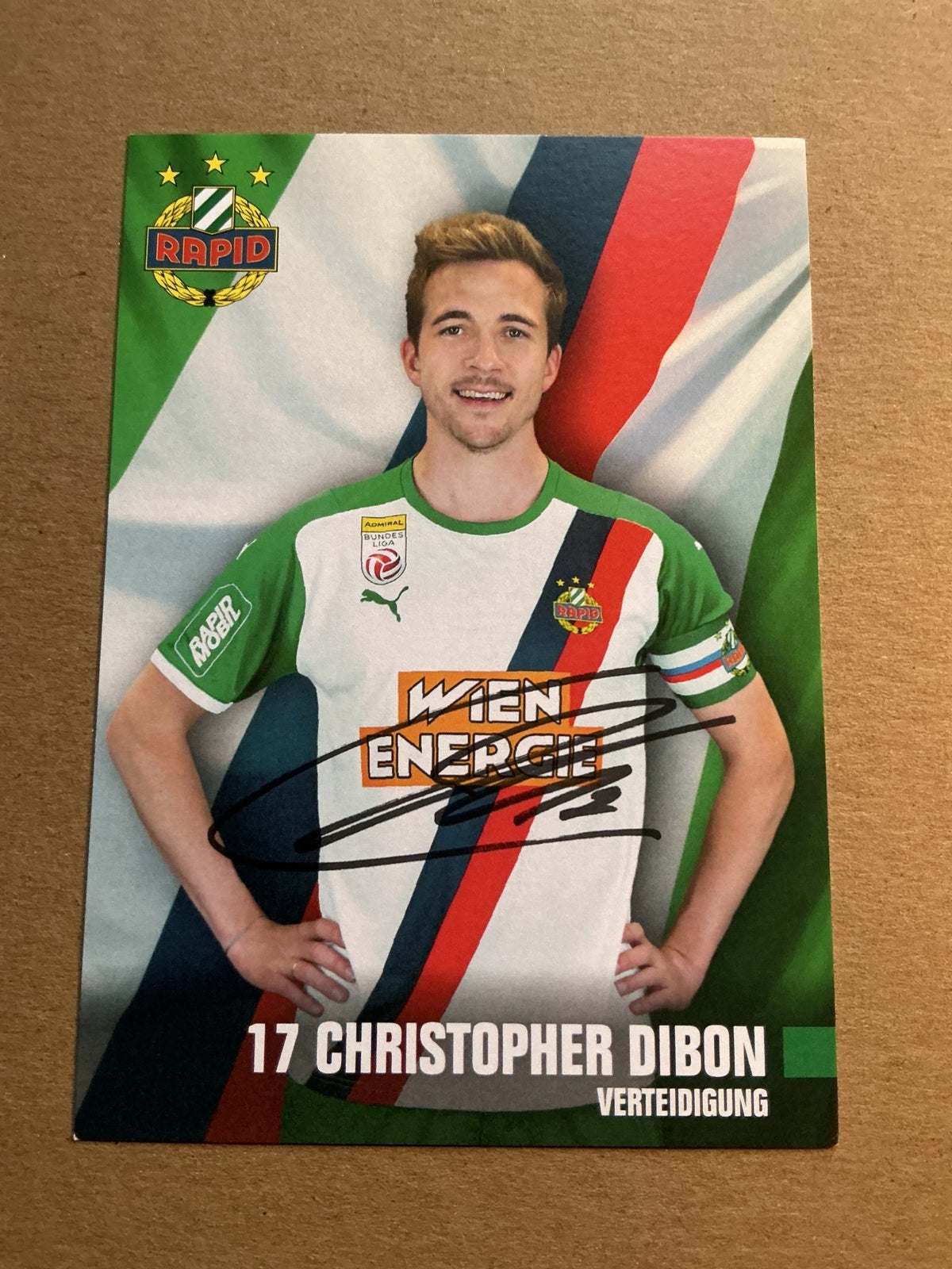 Christopher Dibon, Austria 🇦🇹 Rapid Wien 2021/22 hand signed - Autographs-World