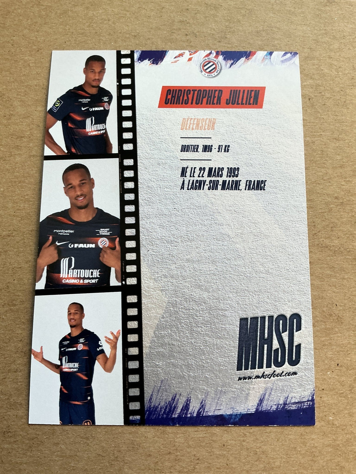 Christopher Jullien, France 🇫🇷 Montpellier HSC 2022/23 hand signed - Autographs-World
