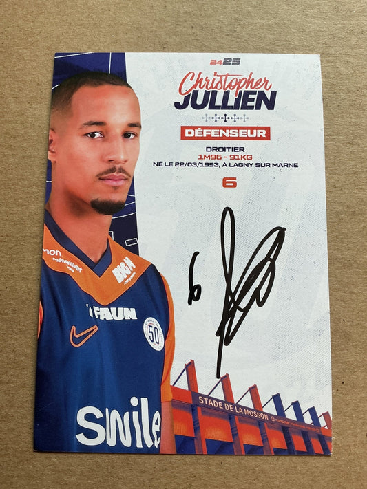 Christopher Jullien, France 🇫🇷 Montpellier HSC 2024/25 hand signed - Autographs-World