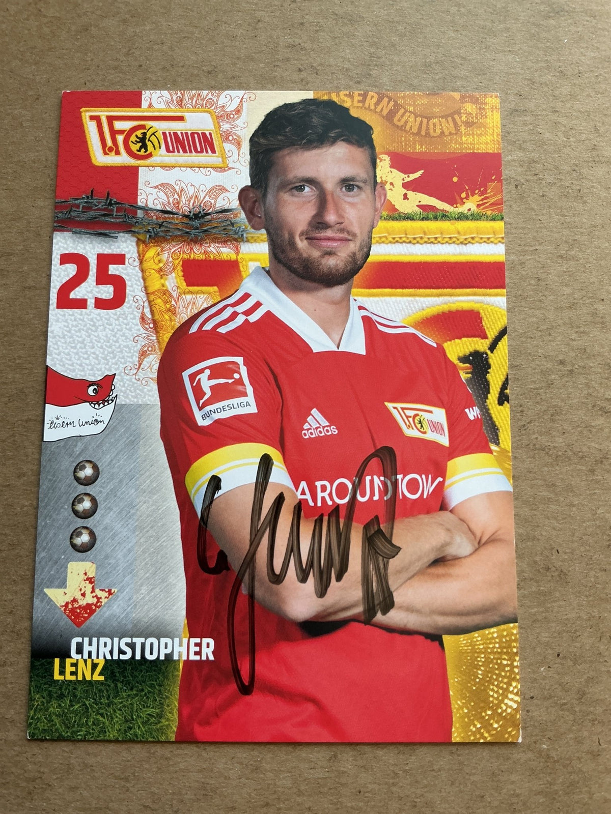 Christopher Lenz, Germany 🇩🇪 1.FC Union Berlin 2020/21 hand signed - Autographs-World