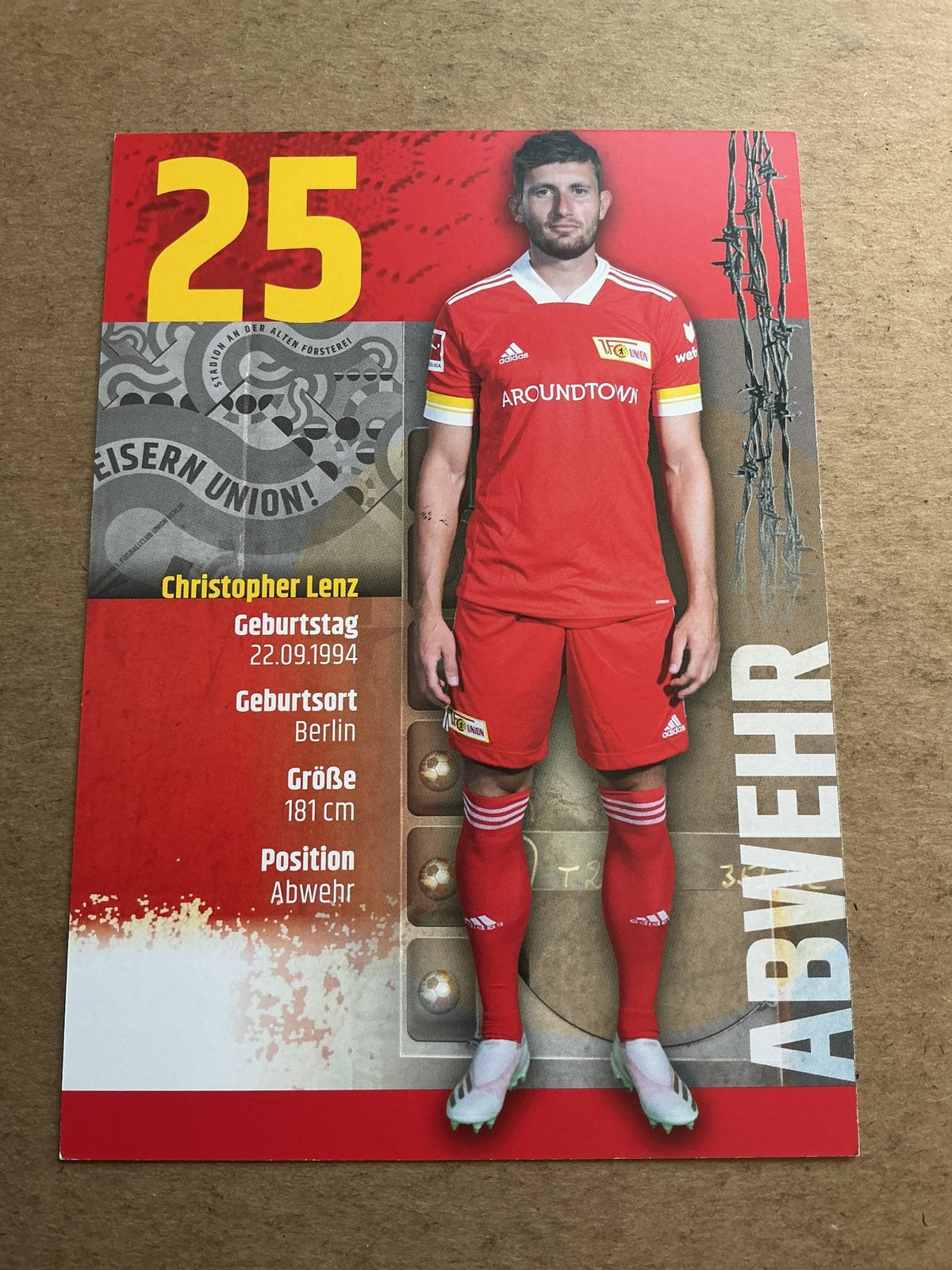 Christopher Lenz, Germany 🇩🇪 1.FC Union Berlin 2020/21 hand signed - Autographs-World
