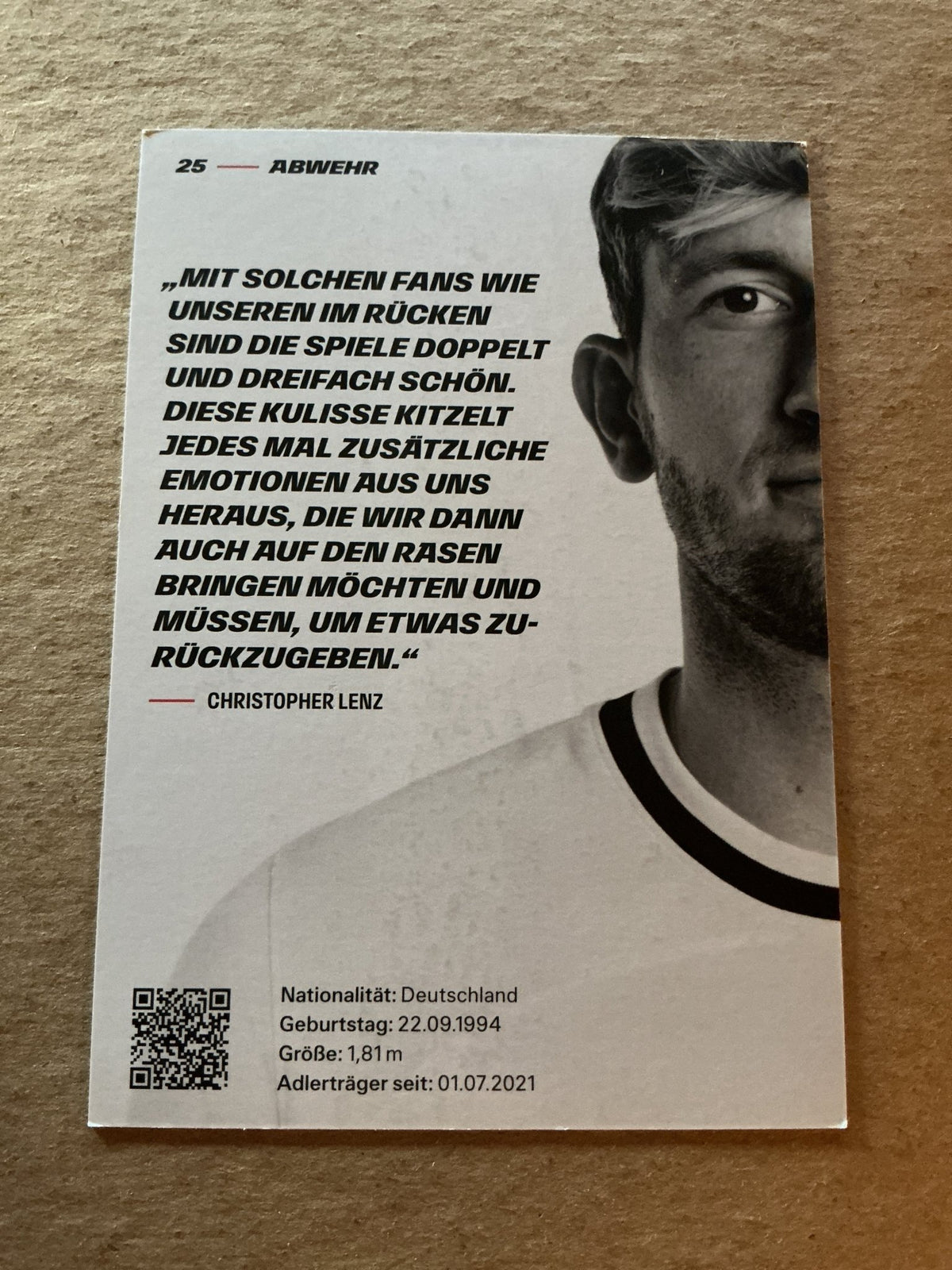 Christopher Lenz, Germany 🇩🇪 Eintracht Frankfurt 2022/23 hand signed - Autographs-World