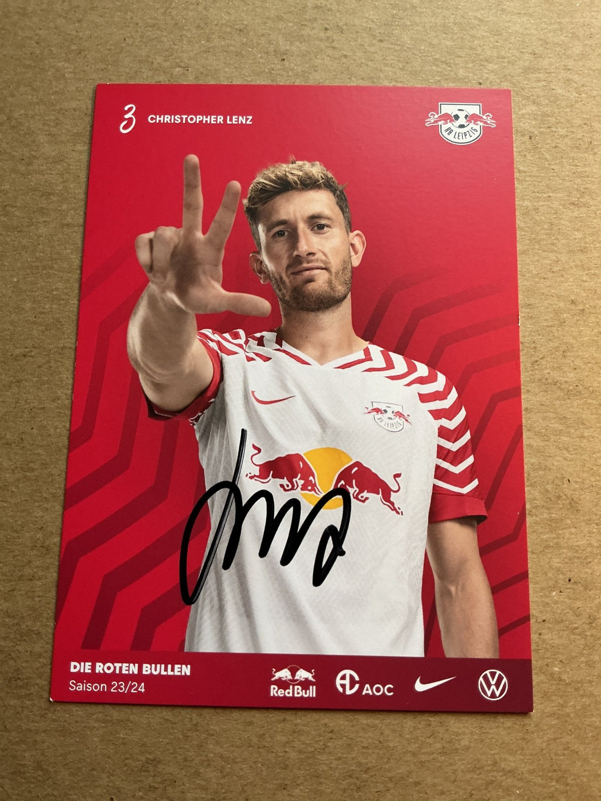 Christopher Lenz, Germany 🇩🇪 RB Leipzig 2023/24 hand signed - Autographs-World