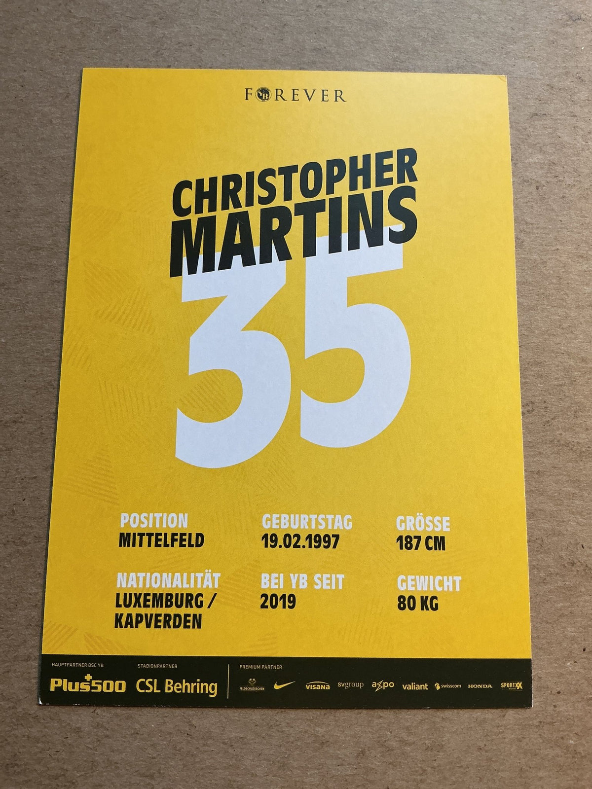 Christopher Martins, Luxemburg 🇱🇺 BSC Young Boys 2020/21 hand signed - Autographs-World