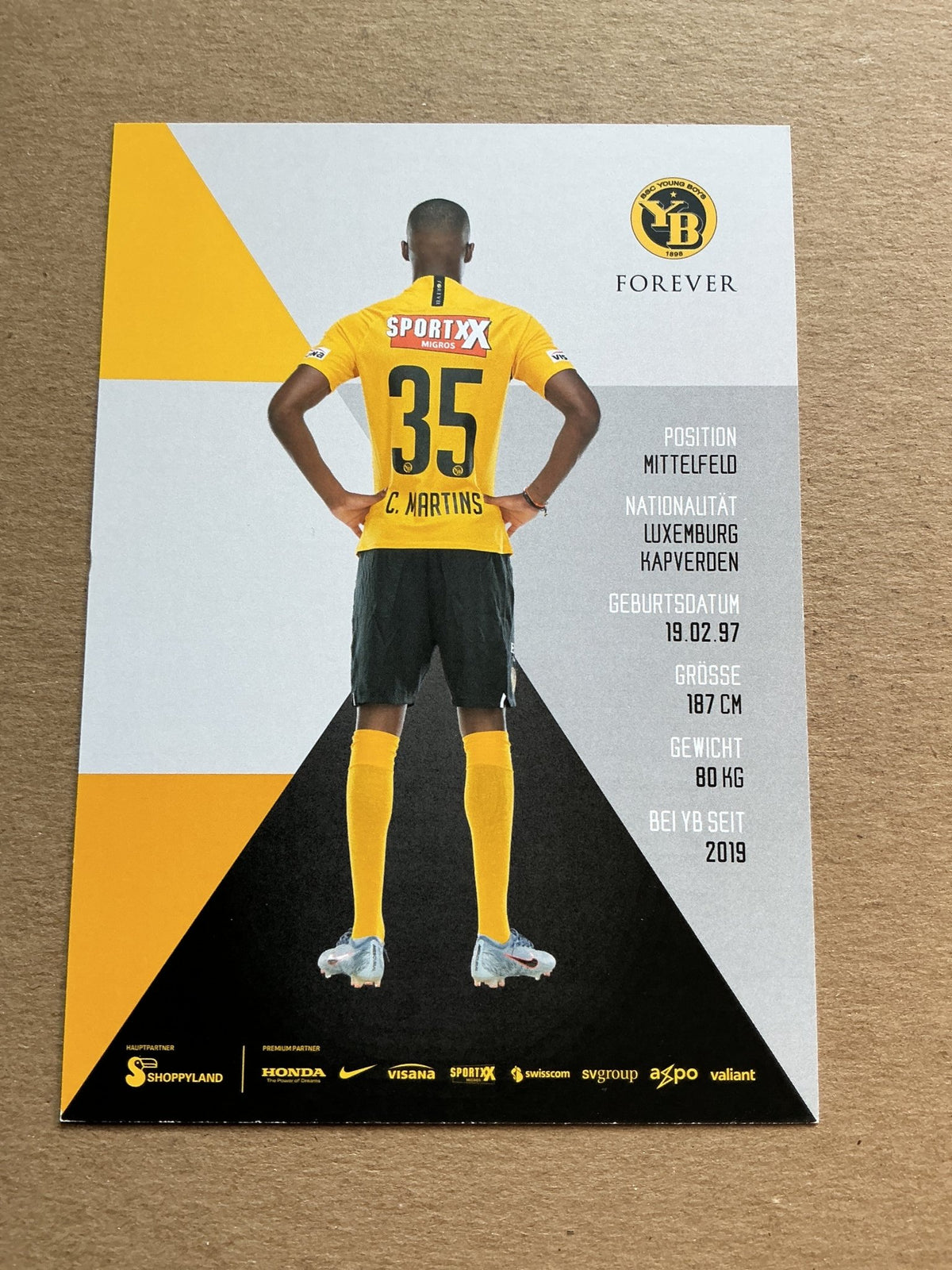 Christopher Martins Pereira, Luxemburg 🇱🇺 Young Boys Bern 2019/20 hand signed - Autographs-World