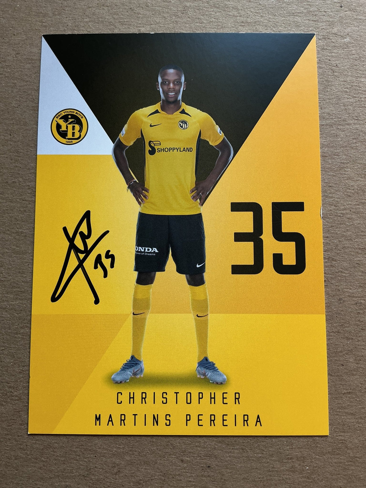 Christopher Martins Pereira, Luxemburg 🇱🇺 Young Boys Bern 2019/20 hand signed - Autographs-World