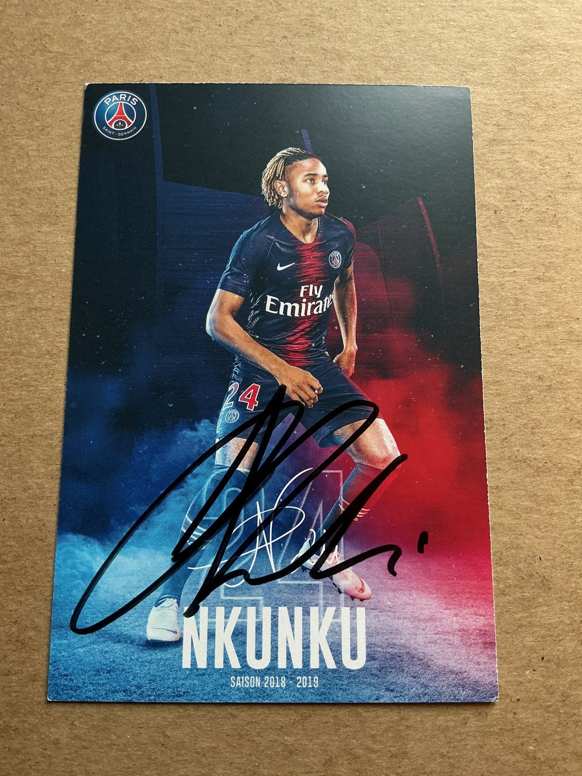 Christopher Nkunku, France 🇫🇷 Paris Saint-Germain 2018/19 hand signed - Autographs-World