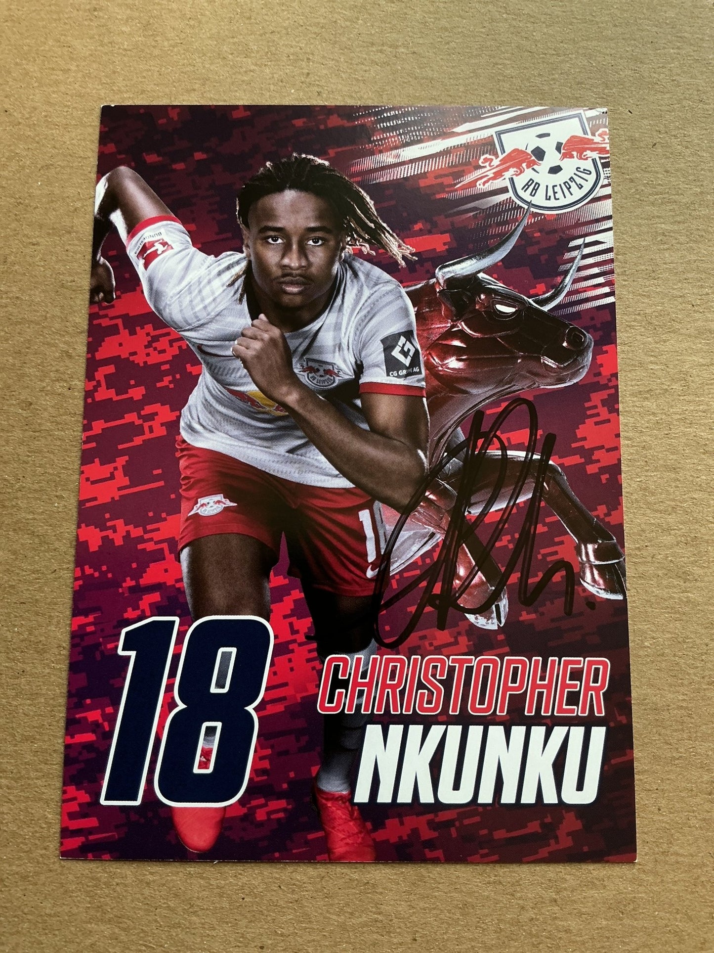 Christopher Nkunku, France 🇫🇷 RB Leipzig 2019/20 hand signed - Autographs-World