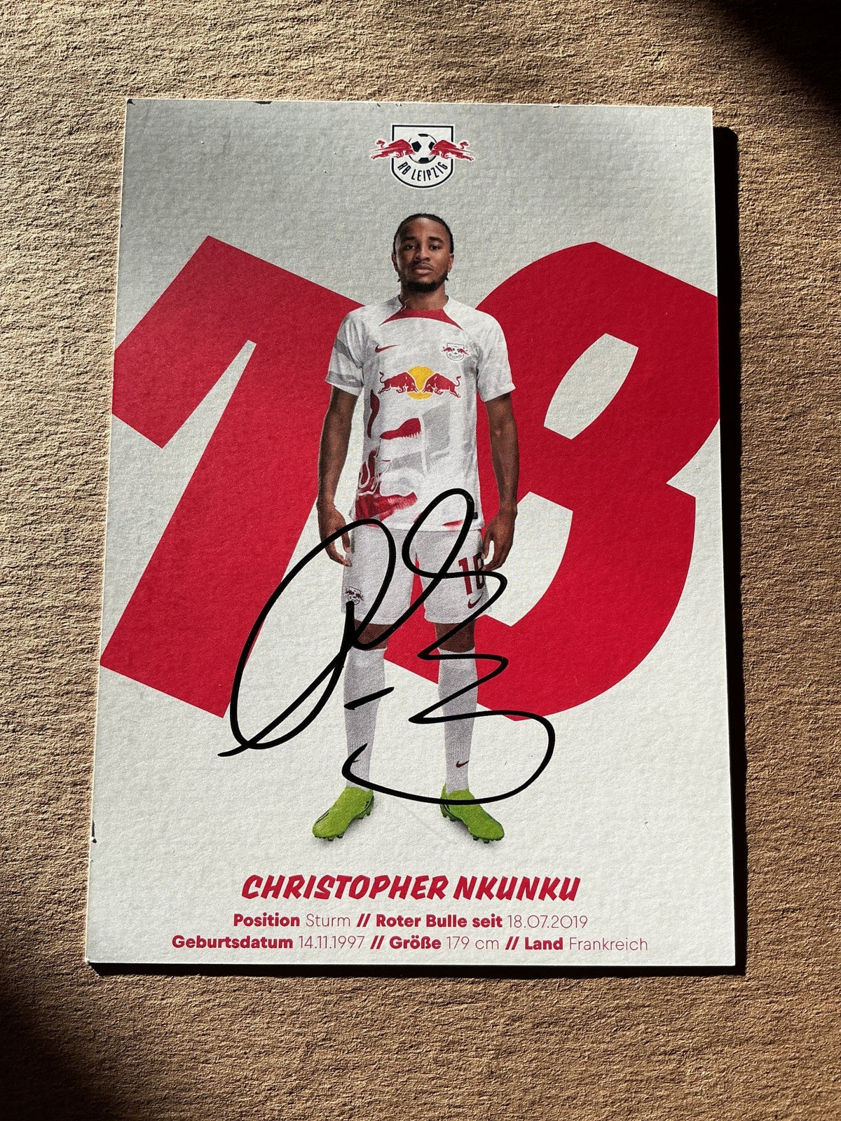 Christopher Nkunku, France 🇫🇷 RB Leipzig 2022/23 hand signed - Autographs-World