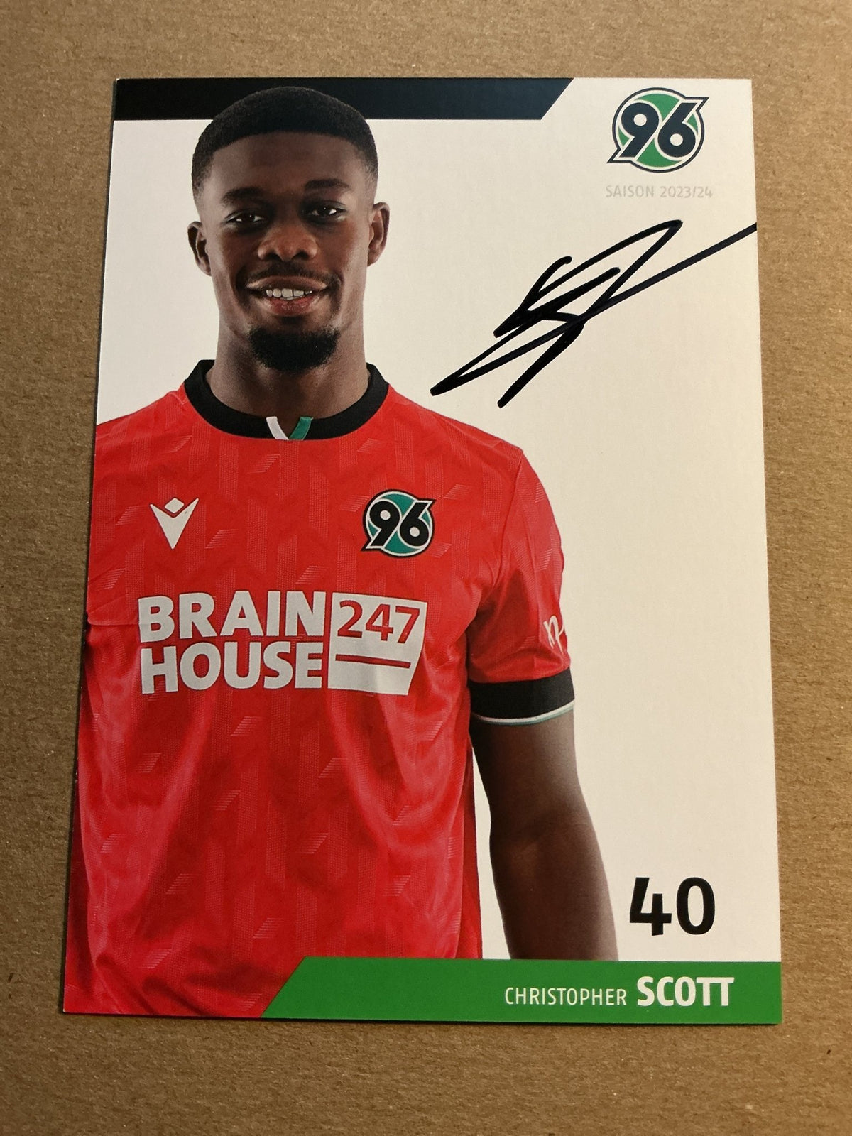 Christopher Scott, Germany 🇩🇪 Hannover 96 2023/24 hand signed - Autographs-World