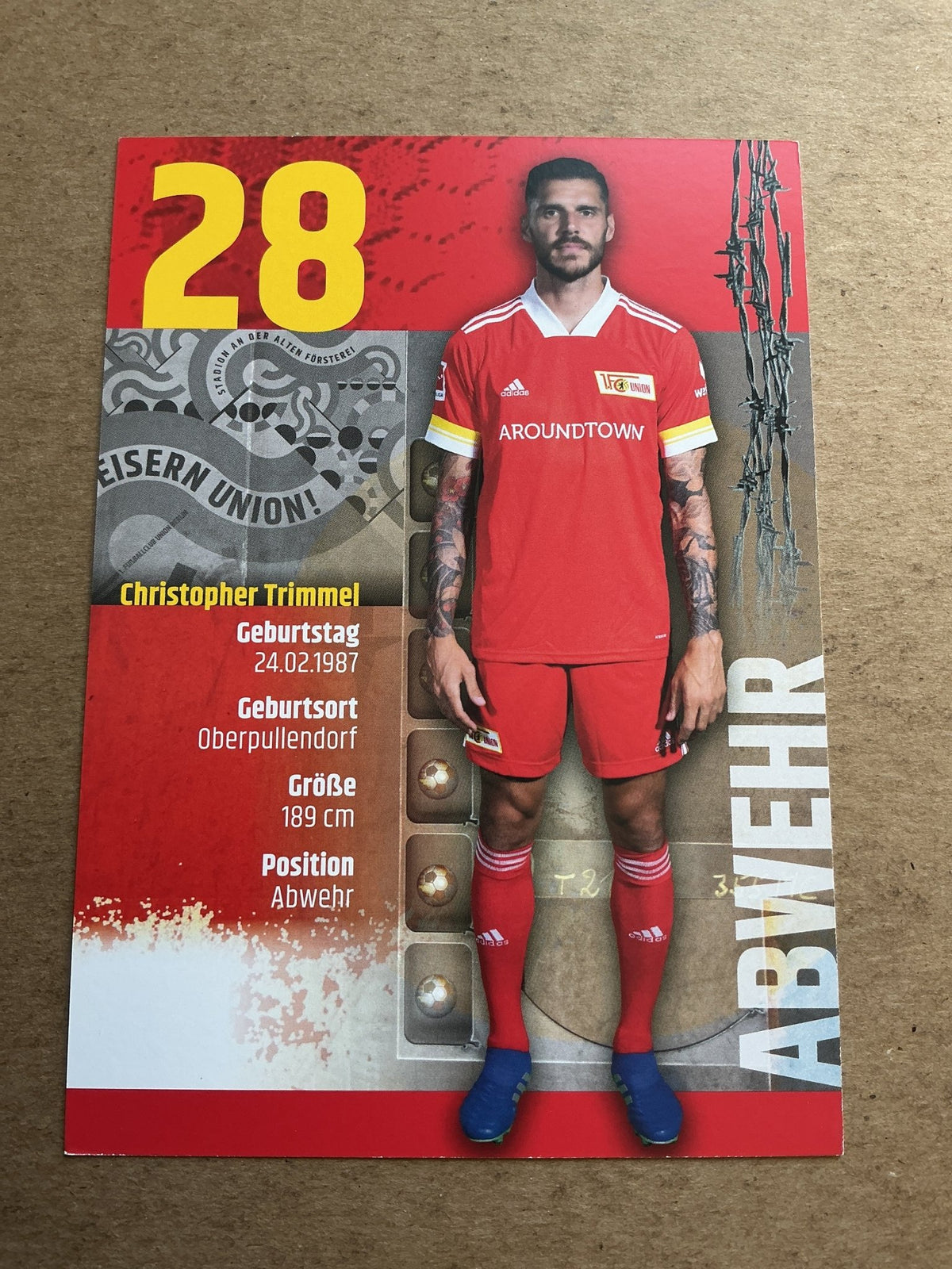 Christopher Tremmel, Austria 🇦🇹 1.FC Union Berlin 2020/21 hand signed - Autographs-World