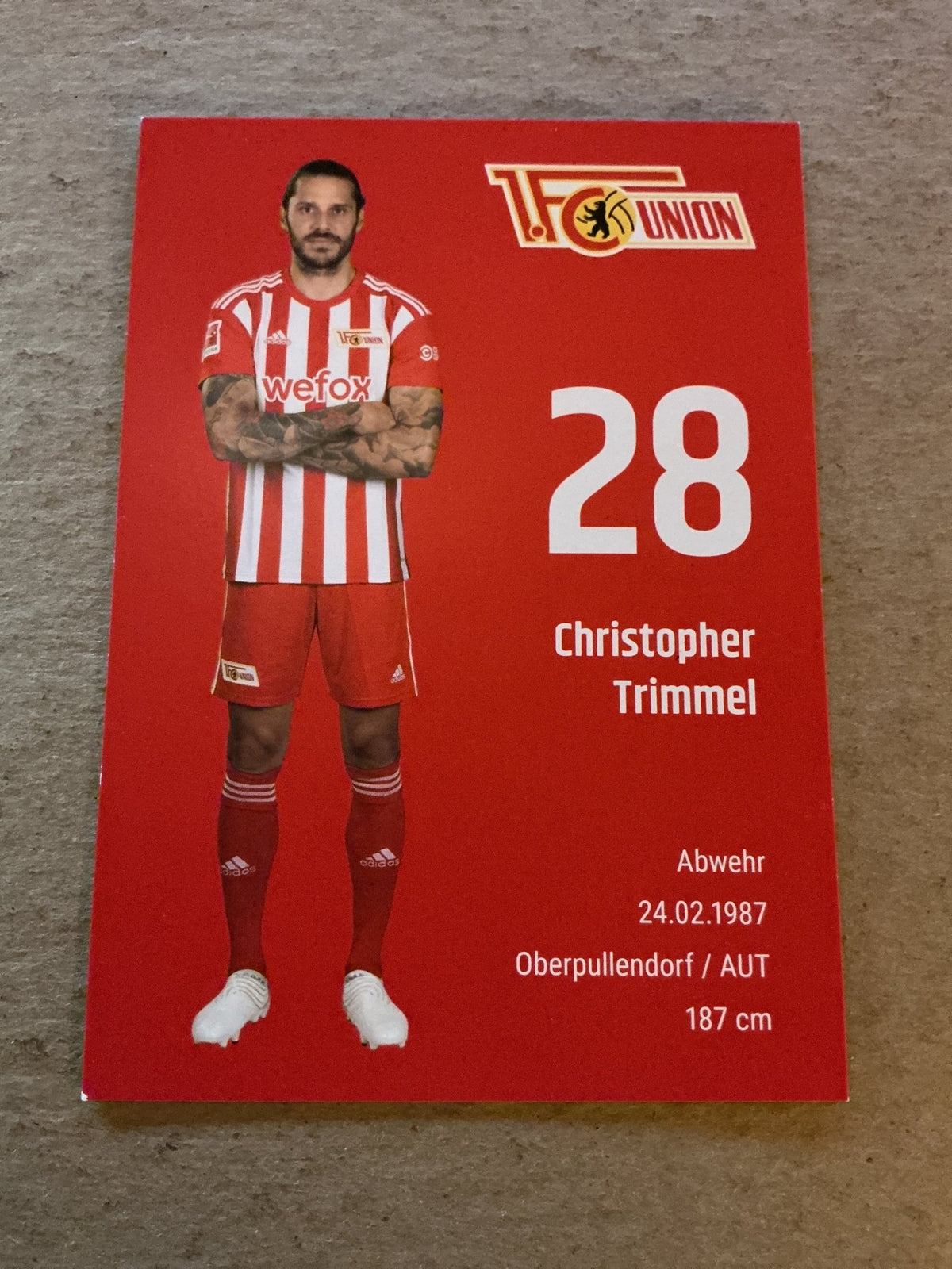 Christopher Trimmel, Austria 🇦🇹 1.FC Union Berlin 2022/23 hand signed - Autographs-World
