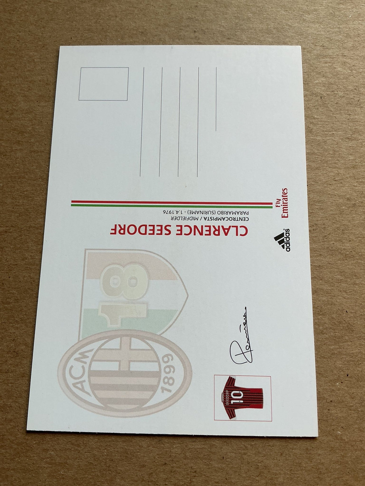 Clarence Seedorf, Netherlands 🇳🇱 AC Milan 2011/12 hand signed - Autographs-World