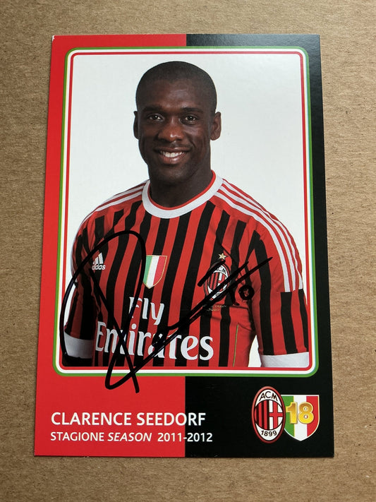 Clarence Seedorf, Netherlands 🇳🇱 AC Milan 2011/12 hand signed - Autographs-World