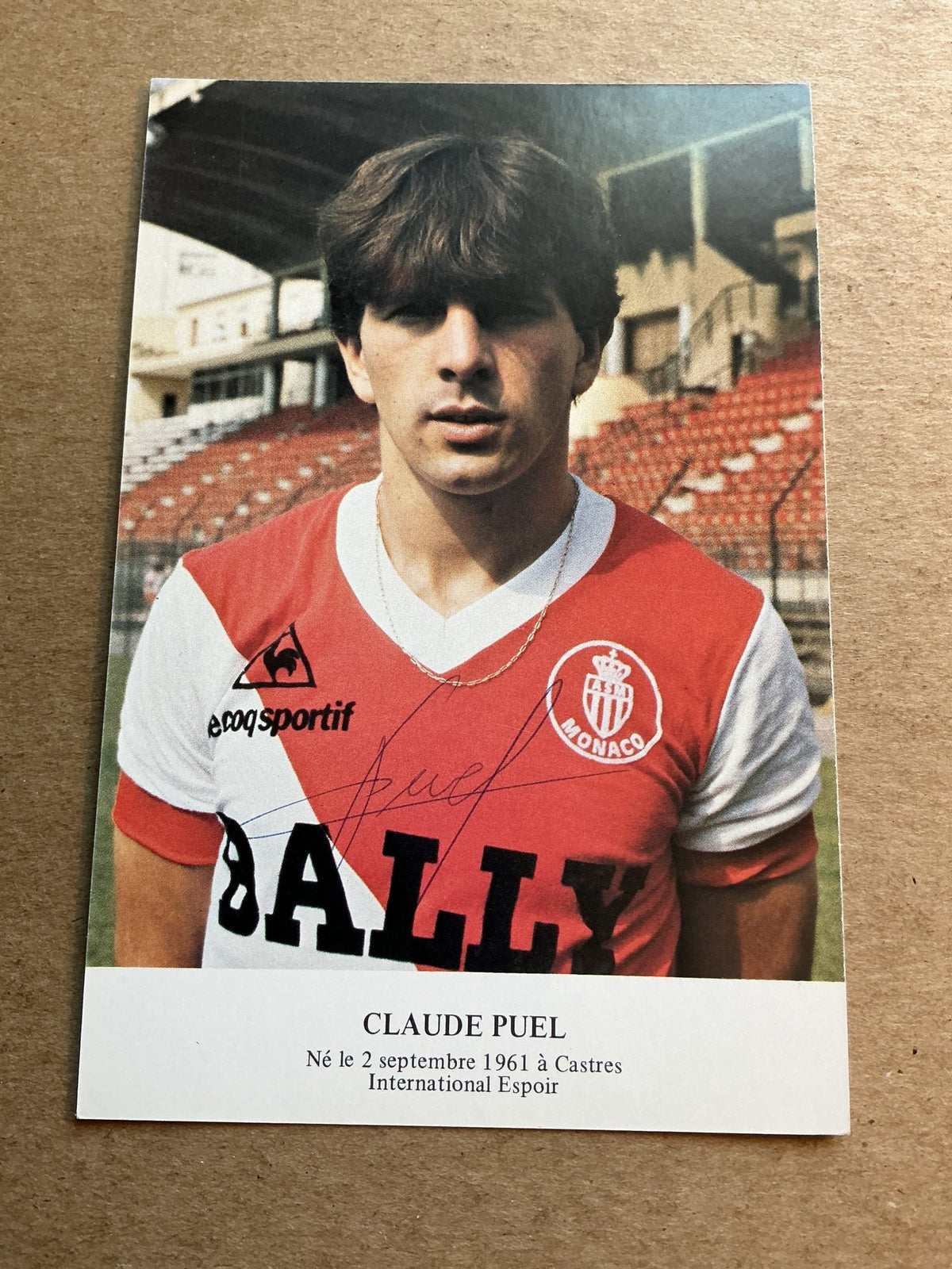Claude Puel, France 🇫🇷 AS Monaco 1983/84 hand signed - Autographs-World