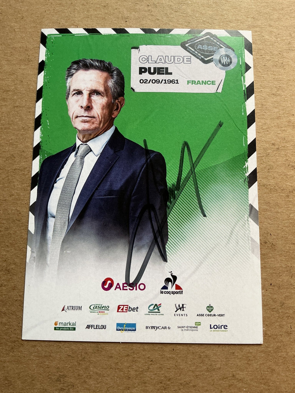 Claude Puel, France 🇫🇷 AS Saint-Étienne 2020/21 hand signed - Autographs-World