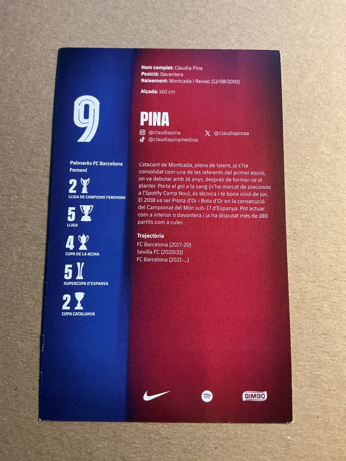 Clàudia Pina, Spain 🇪🇸 FC Barcelona Femení 2025/26 unsigned - Autographs-World