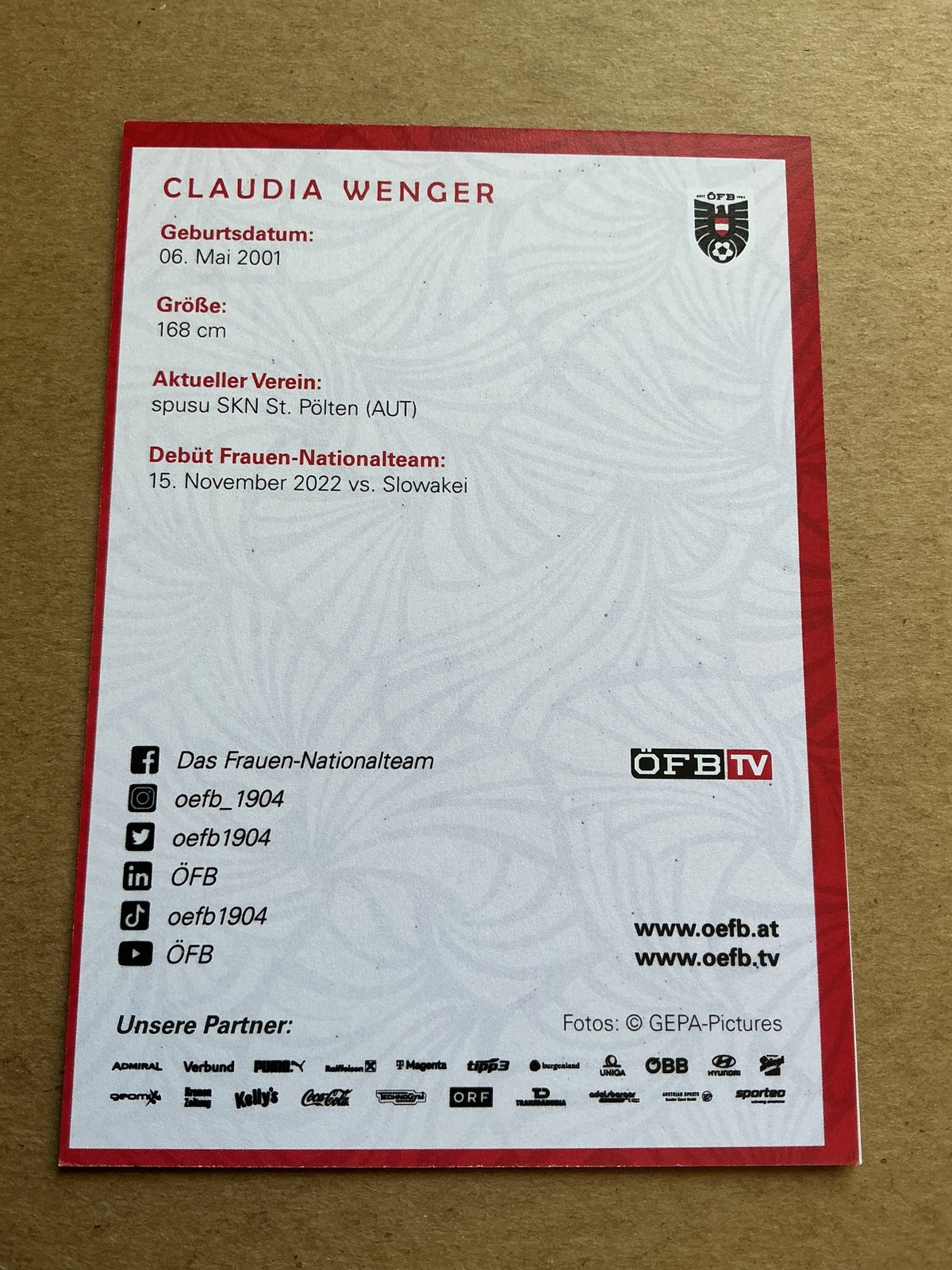 Claudia Wenger, Austria 🇦🇹 2024 SKN St.Pölten hand signed - Autographs-World