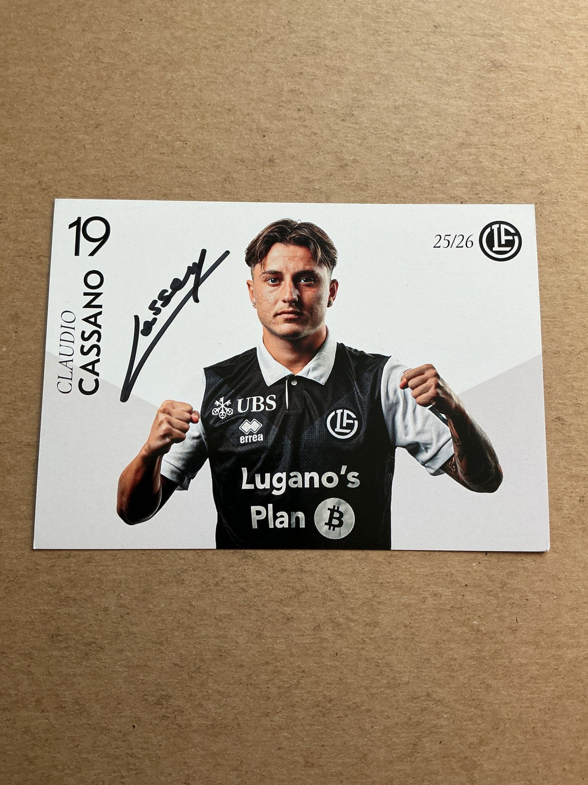 Claudio Cassano, Italy 🇮🇹 HC Lugano 2025/26 hand signed - Autographs-World