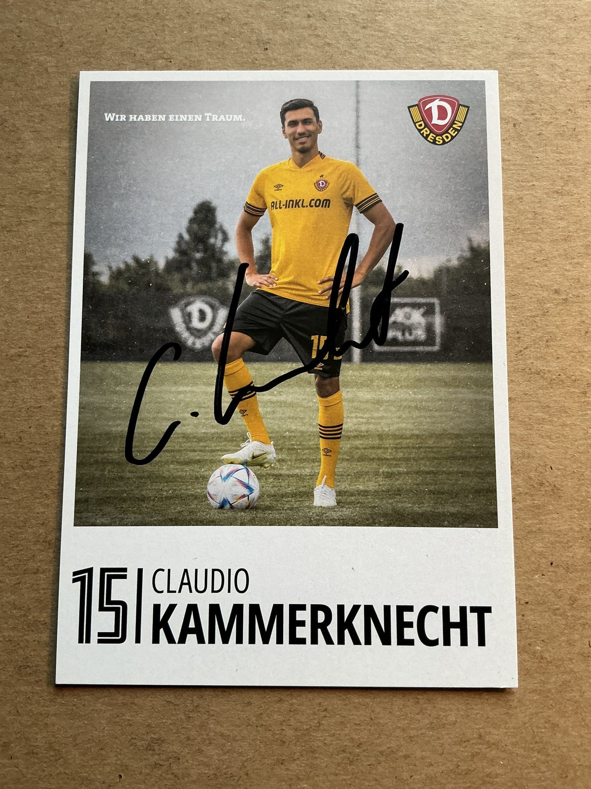 Claudio Kammerknecht, Germany 🇩🇪 Dynamo Dresden 2022/23 hand signed - Autographs-World