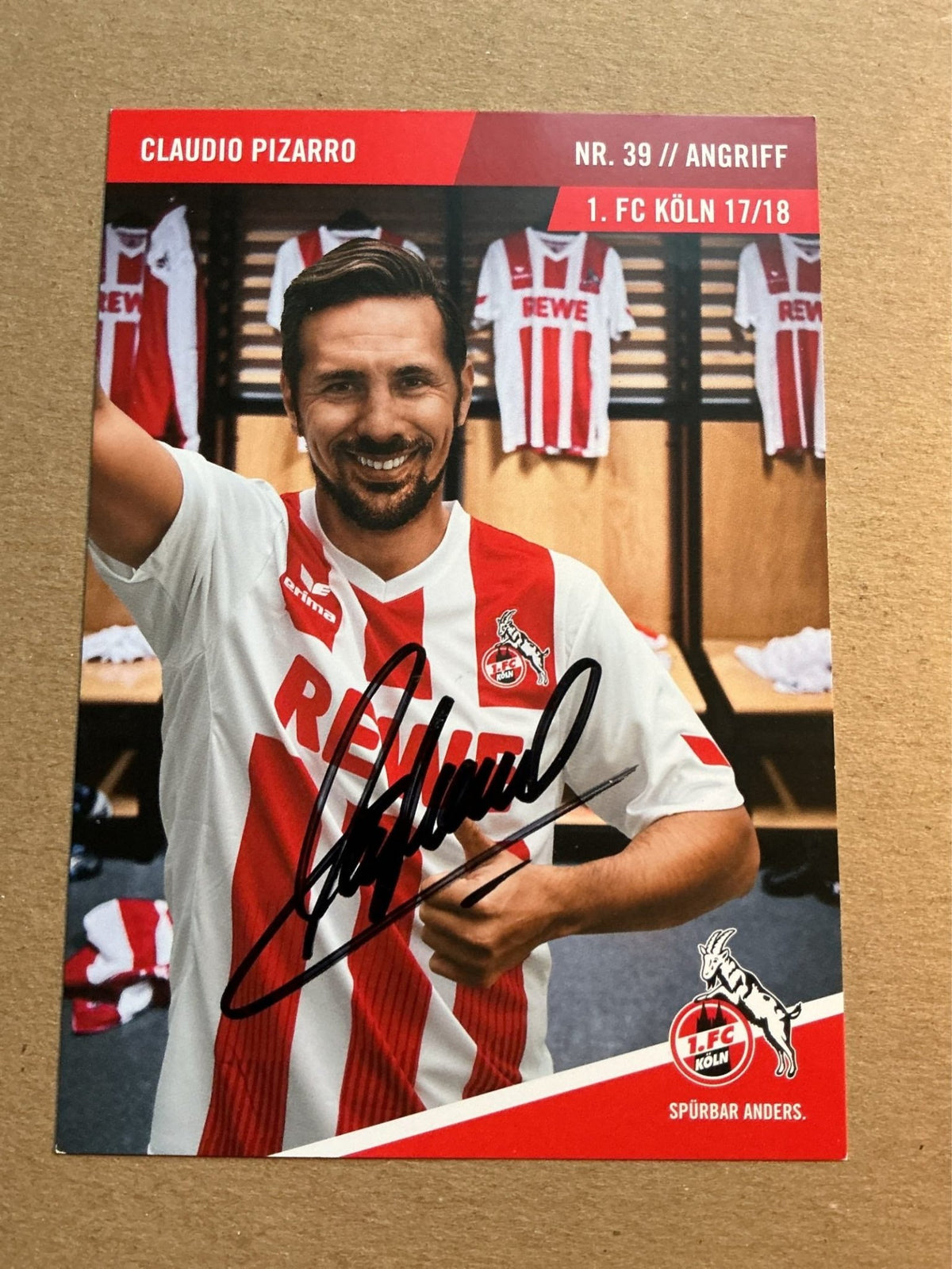 Claudio Pizarro, Peru 🇵🇪 1.FC Köln 2017/18 hand signed - Autographs-World