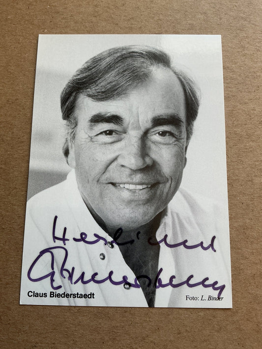 Claus Biederstaedt, Germany 🇩🇪 Actor hand signed - Autographs-World