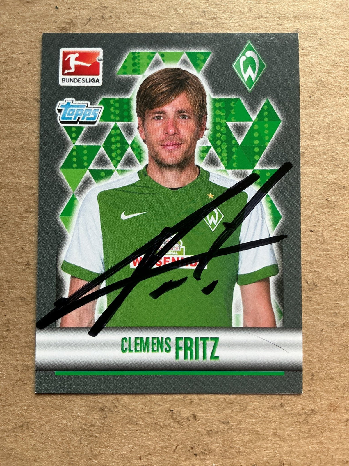 Clemens Fritz, Germany 🇩🇪 SV Werder Bremen 2015/16 Topps hand signed - Autographs-World