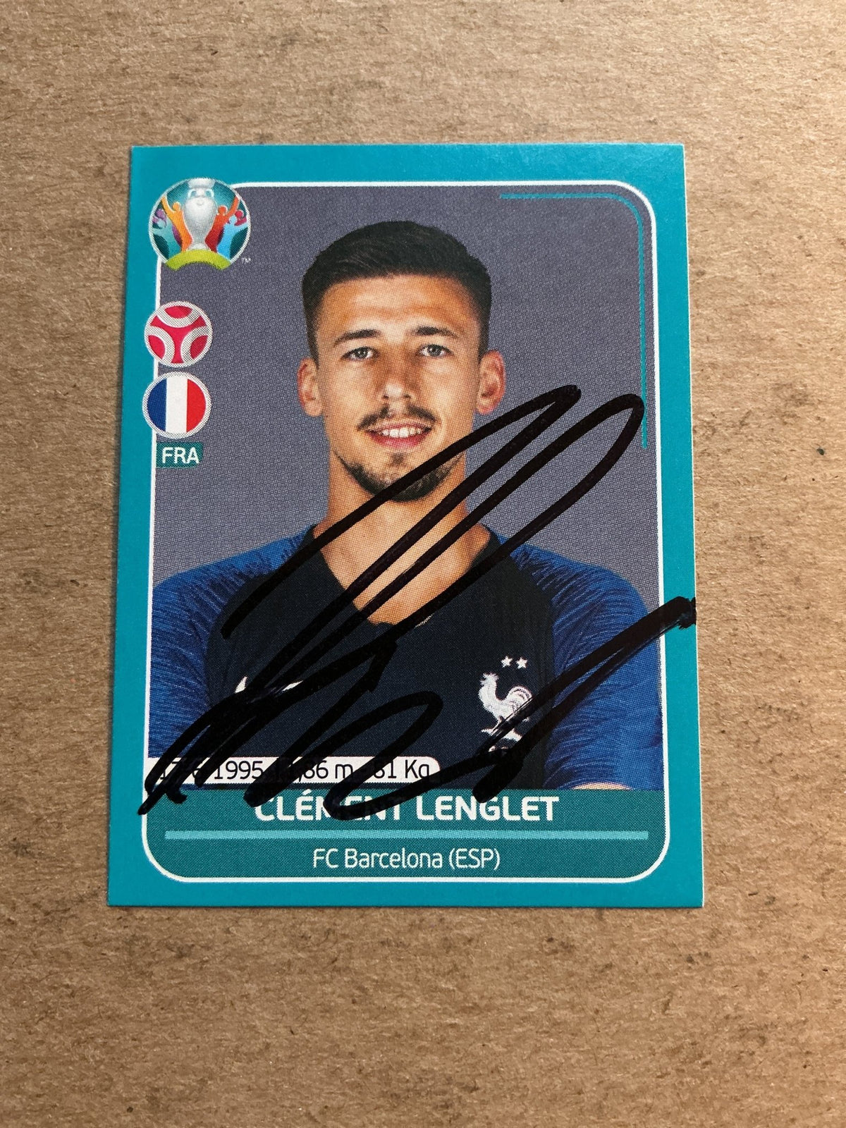 Clément Lenglet, France 🇫🇷 UEFA Euro 2020 Panini hand signed - Autographs-World