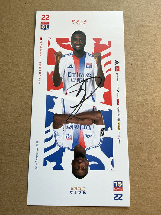 Clinton Mata, Angola 🇦🇴 Olympique Lyon 2024/25 hand signed - Autographs-World