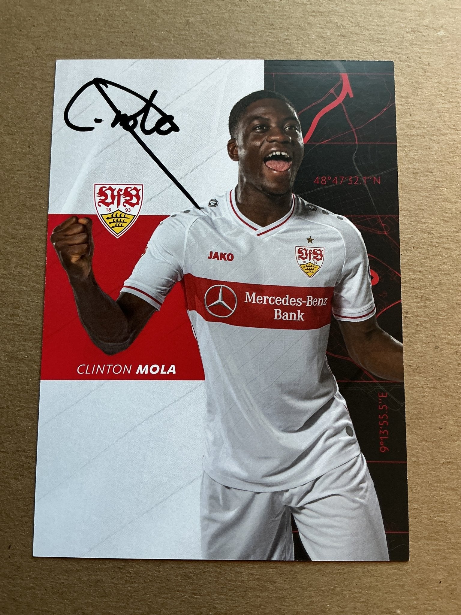 Clinton Mola, England 🏴󠁧󠁢󠁥󠁮󠁧󠁿 VfB Stuttgart 2020/21 hand signed - Autographs-World
