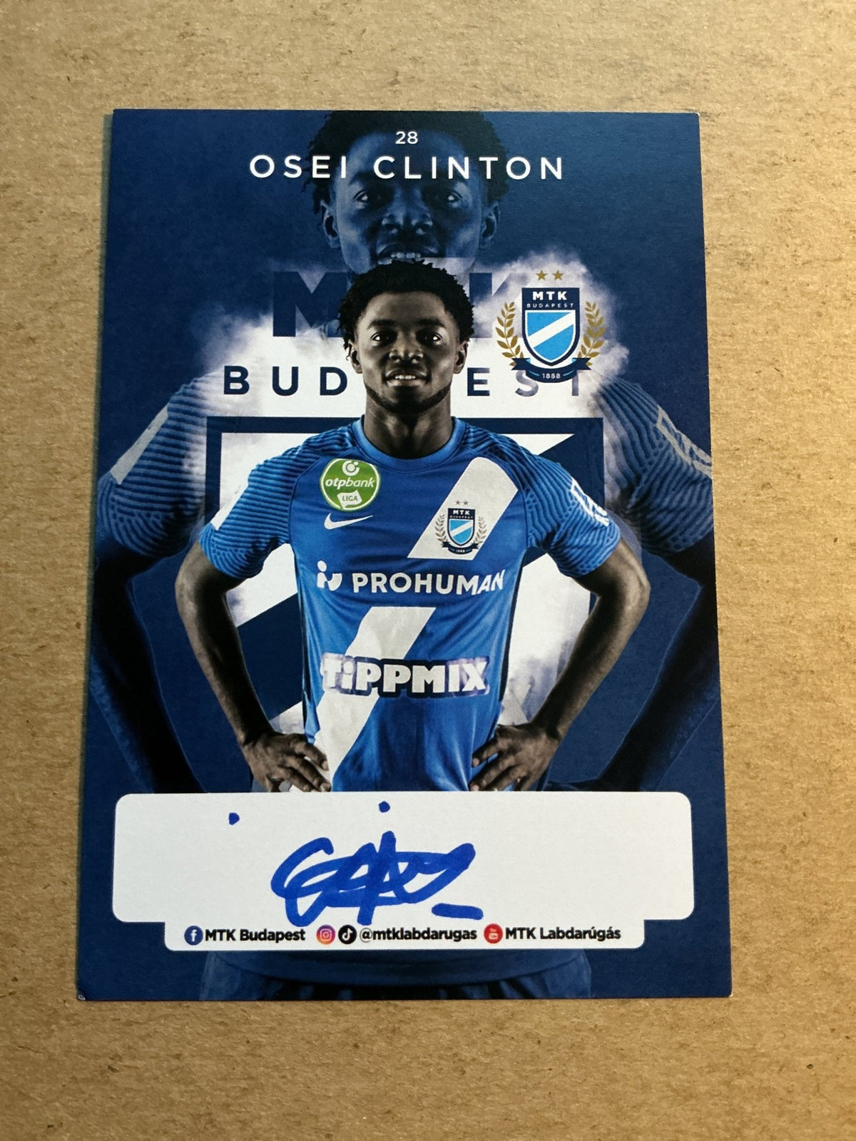 Clinton Osei, Ghana 🇬🇭 MTK Budapest 2021/22 hand signed - Autographs-World