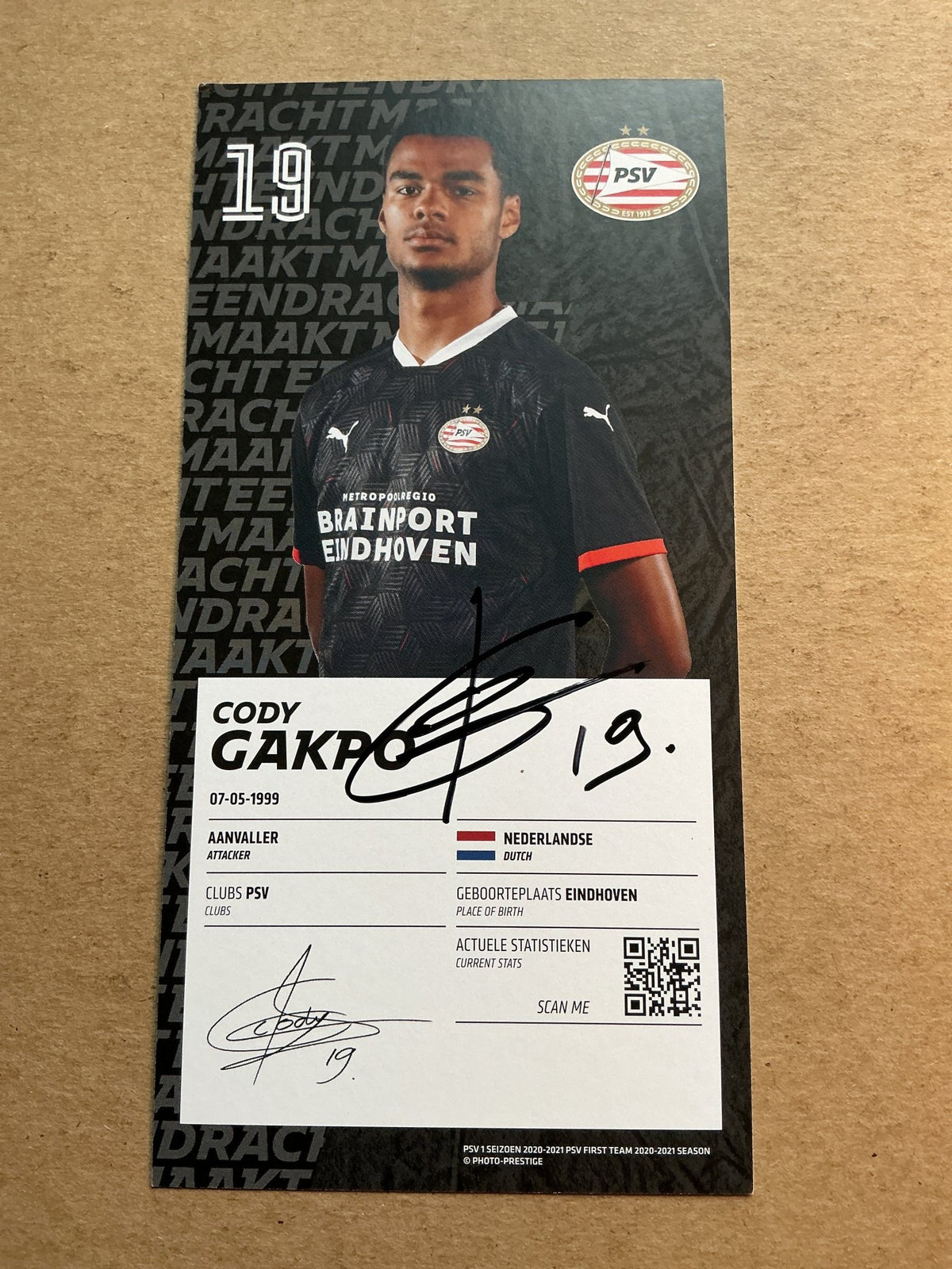 Cody Gakpo, Netherlands 🇳🇱 PSV Eindhoven 2020/21 hand signed - Autographs-World