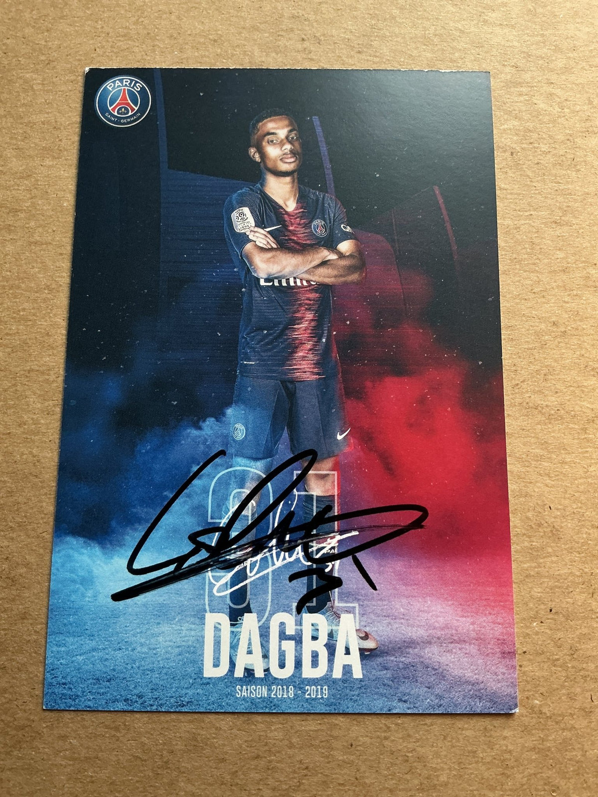 Colin Dagba, France 🇫🇷 Paris Saint-Germain 2018/19 hand signed - Autographs-World