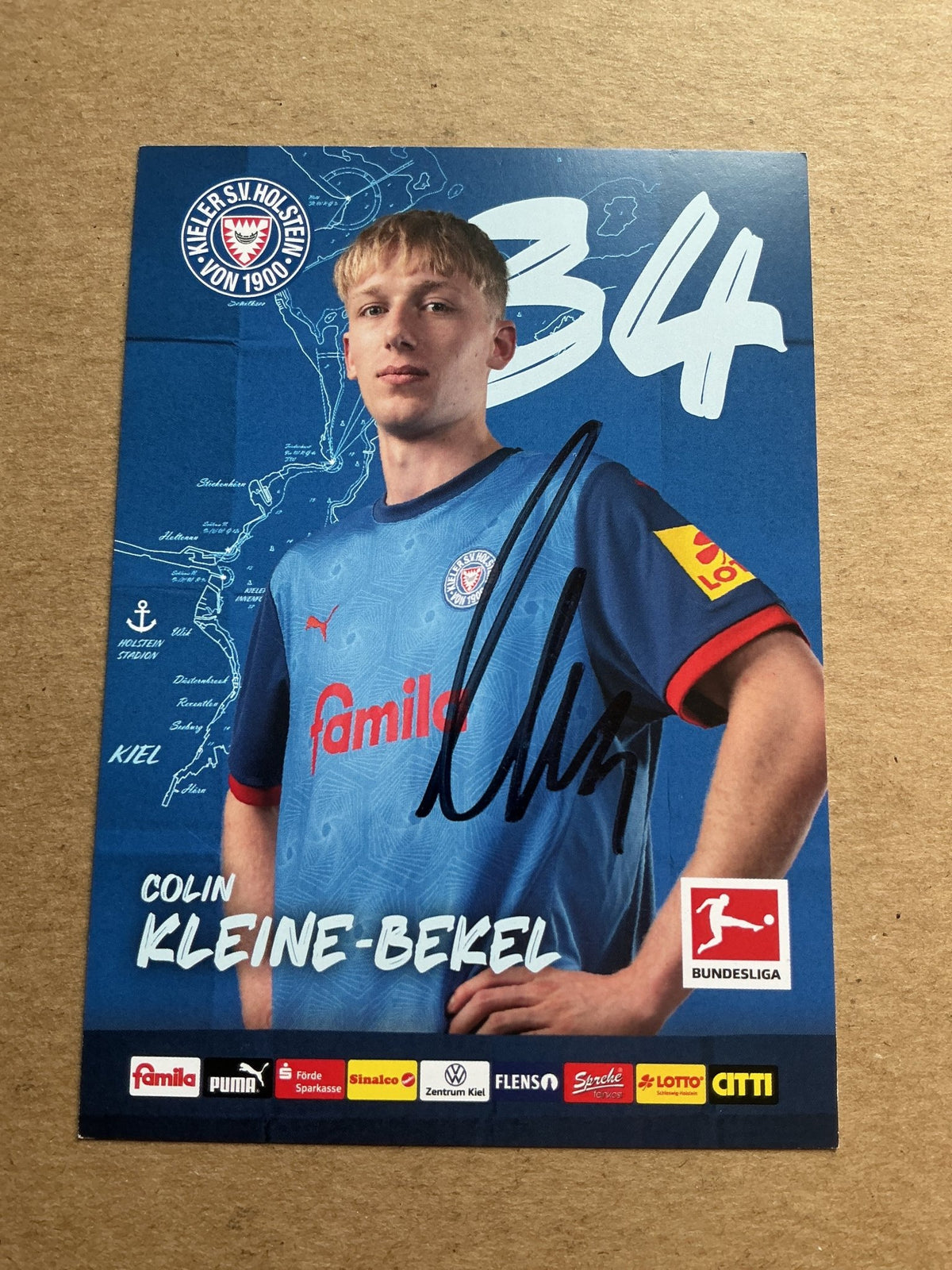 Colin Kleine-Bekel, Germany 🇩🇪 Holstein Kiel 2024/25 hand signed - Autographs-World