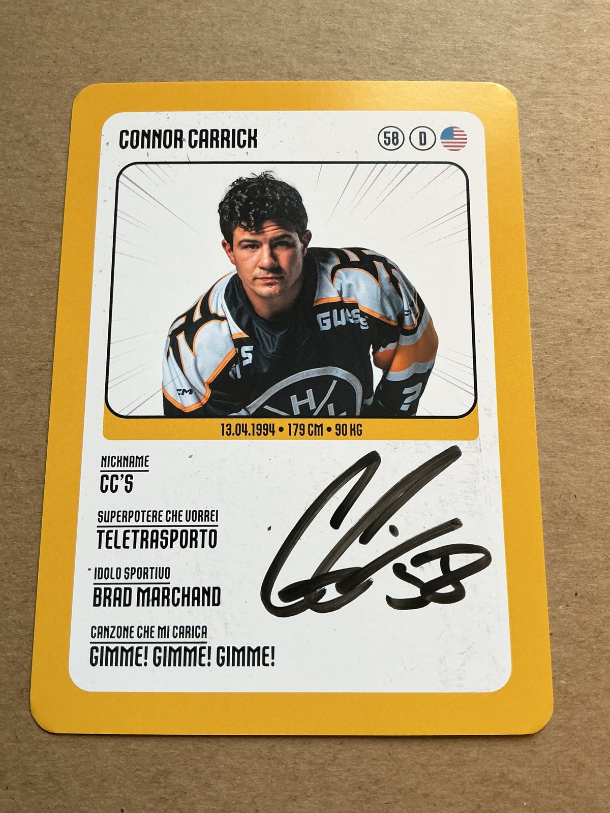 Connor Carrick, USA 🇺🇸 HC Lugano 2025/26 hand signed - Autographs-World